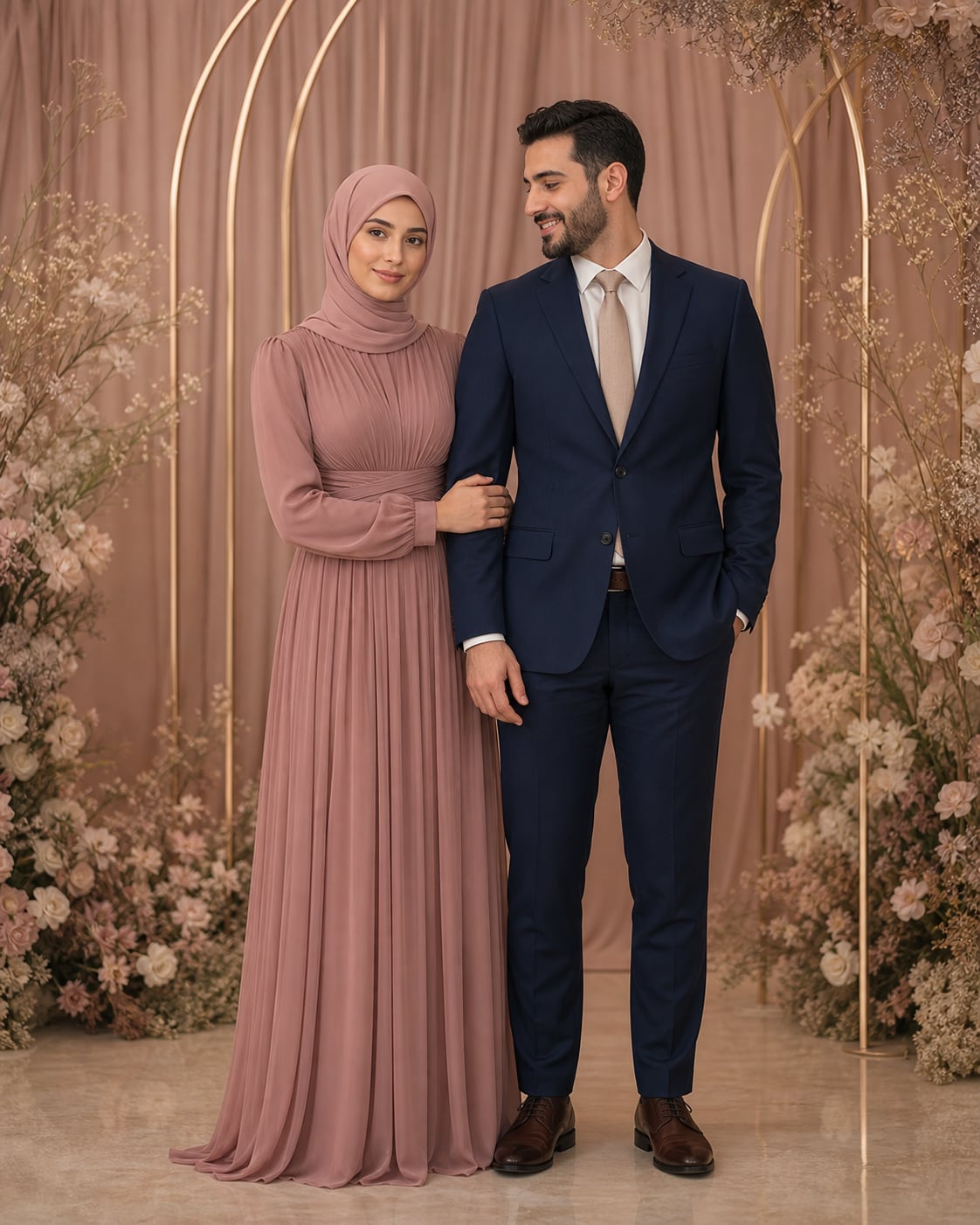 Elegant modest couple portrait